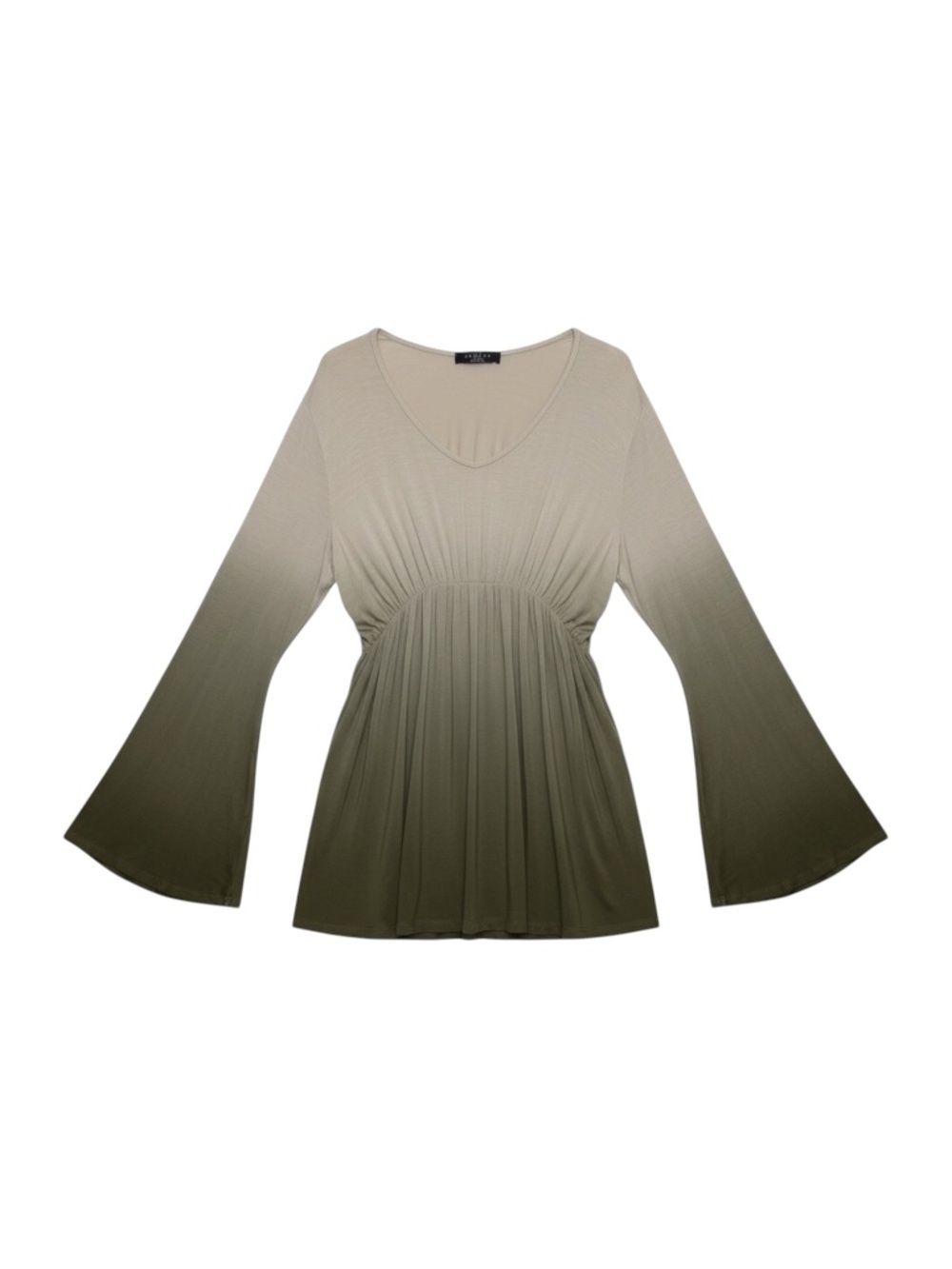 Made by Johnny Tunic Blouse Women’s Large Green Ombre Long Sleeve V-Neck